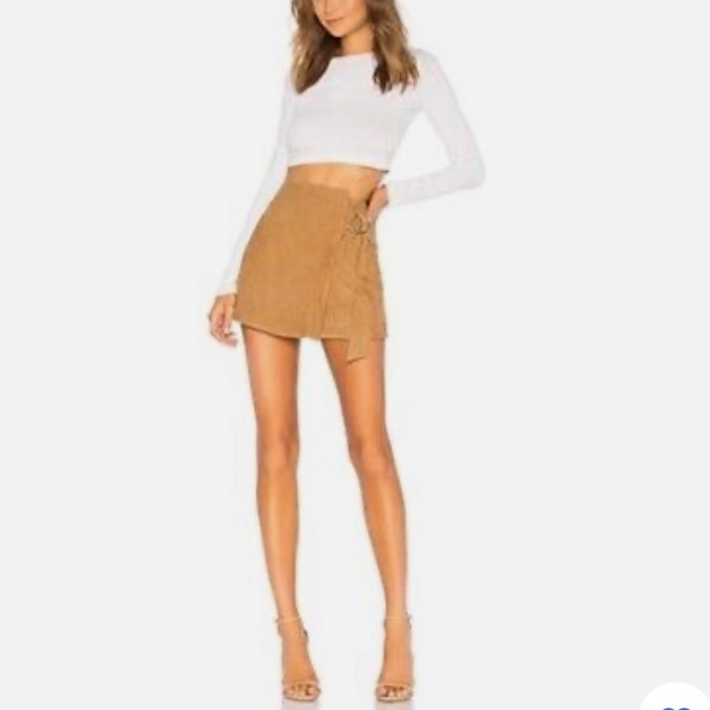 Understated Leather Suede Skirt